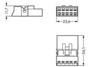Штекер WAGO 890-295/080-000, 5 pin, 0.25мм²-1.5мм², 400В, 16А, (1 шт)