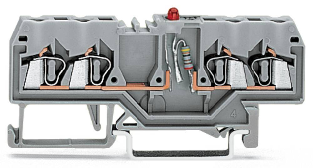Светодиодная клемма WAGO 280-809/281-434, 4 pin, 0.08мм² - 2.50мм², 24В, 25мА, конф: L, (100 шт)