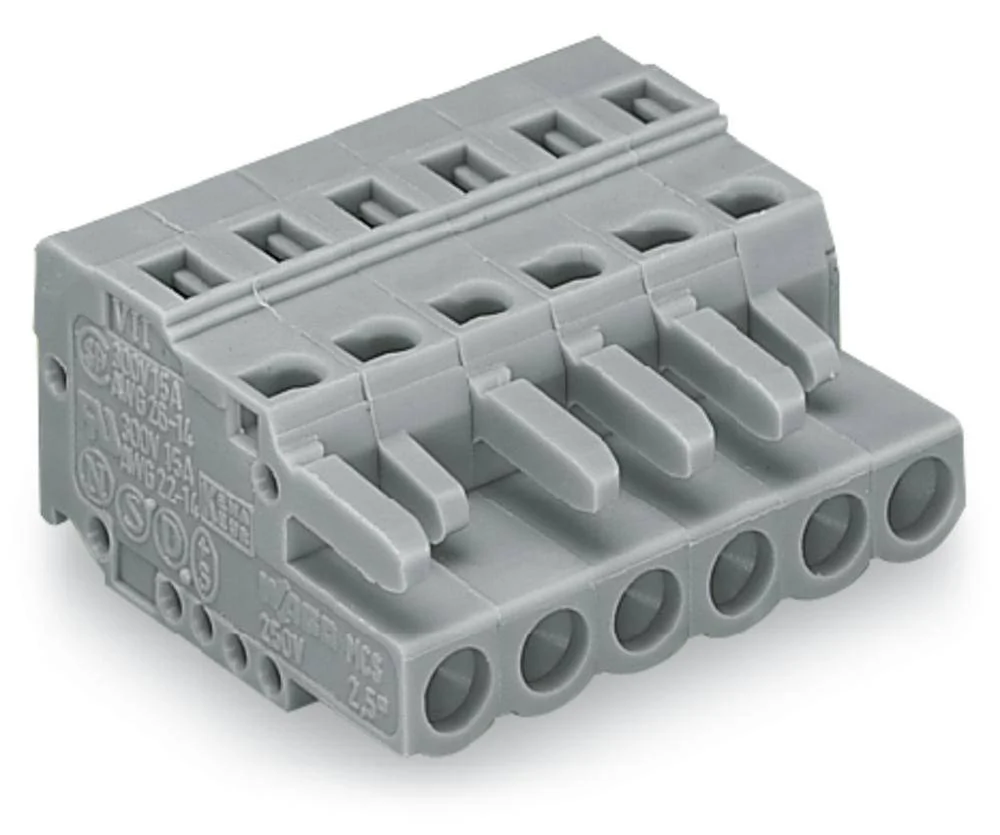 Розетка для подключения кабеля WAGO 231-104/026-000/033-000, 4 pin, 0.08мм² - 2.5мм², 320В, 15А, CS: 5мм, (100 шт)