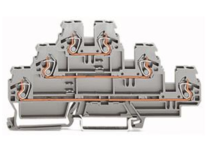 Трехуровневая клемма WAGO 870-553, 3 pin, 0.08мм²-2.5мм², 500В, 24А, (1 шт)