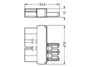 Промежуточная муфта WAGO 770-913, 3 pin, 400В, 25А, (1 шт)