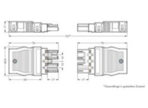 Гнездо WAGO 770-124, 4 pin, 0.5мм²-4.0мм², 400В, 25А, (1 шт)