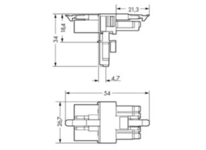 T-распределитель WAGO 890-621, 5 pin, 400В, 13А, (1 шт)
