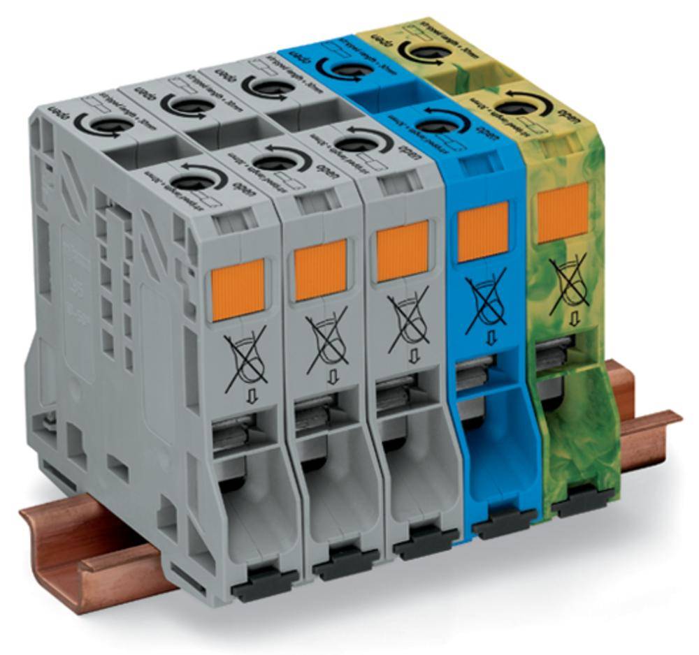 Трехфазная клемма переменного тока WAGO 285-159, 10 pin, 10мм² - 50мм², 150А, (1 шт)