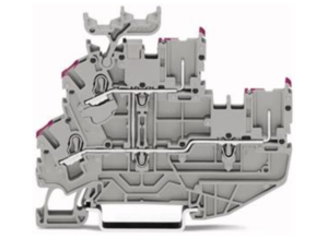 Двухуровневая клемма WAGO 2022-2208, 2 pin, 0.75мм²-4.0мм², 690В, 24А, (1 шт)