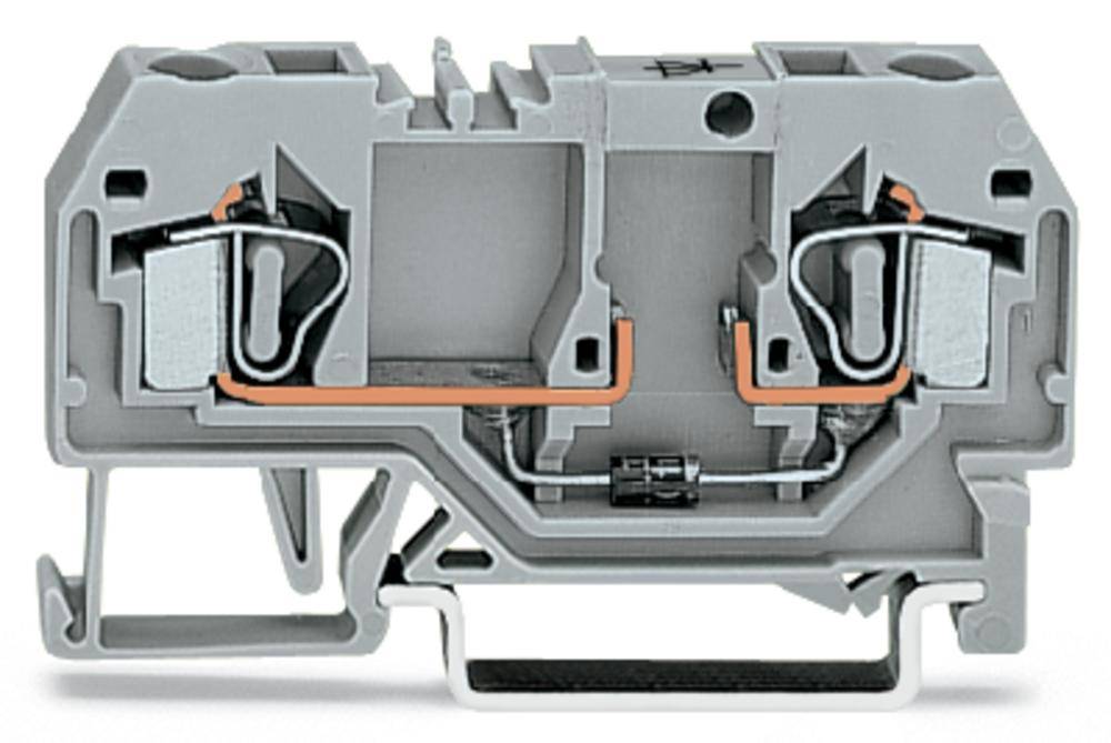 Диодная клемма WAGO 281-915/281-411, 2 pin, 0.08мм² - 4мм², 250В, 500мА, конф: L, (50 шт)