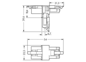 T-распределитель WAGO 890-1732, 4 pin, 400В, 16А, (1 шт)