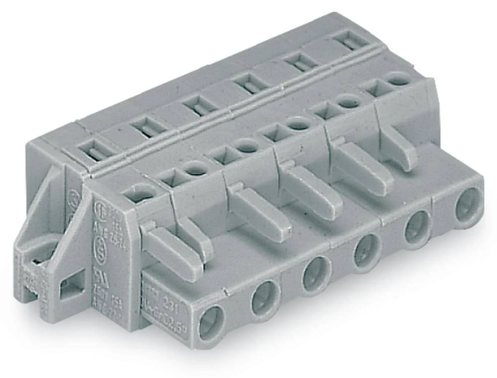 Розетка для подключения кабеля WAGO 231-203/031-000, 3 pin, 0.08мм² - 2.5мм², 630В, CS: 7.50мм, (50 шт)
