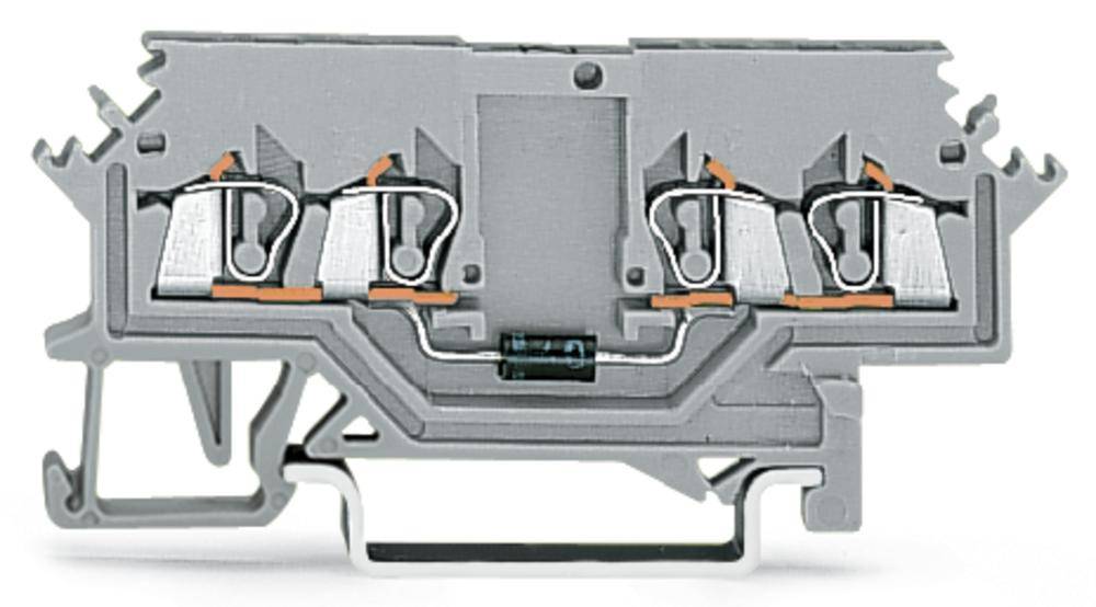 Диодная клемма WAGO 279-623/281-411, 4 pin, 0.08мм² - 1.50мм², 250В, 500мА, конф: L, (100 шт)