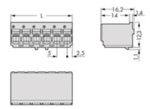 Внутренний разъём WAGO 2092-1128/000-5000, 8 pin, 0.2мм²-2.5мм², 320В, 15А, CS: 5мм, (1 шт)