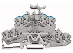 Двухуровневый клеммный блок WAGO 2002-2428, 2 pin, 0.25мм²-4.0мм², 800В, 24А, (1 шт)