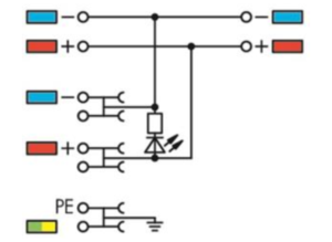 Клемма питания инициатора WAGO 2000-5477/1102-953-1.0мм², 24В, 13.5А, (1 шт)