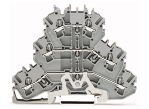 Трехуровневая клеммная колодка WAGO 2002-3228, 3 pin, 0.75мм²-4.0мм², 500В, 24А, (1 шт)