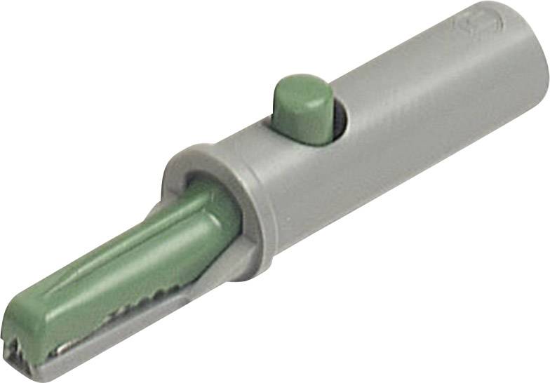 Зажим типа "крокодил" SKS Hirschmann AK 10, зеленый, 6 мм, длина: 53 мм : 1 шт.