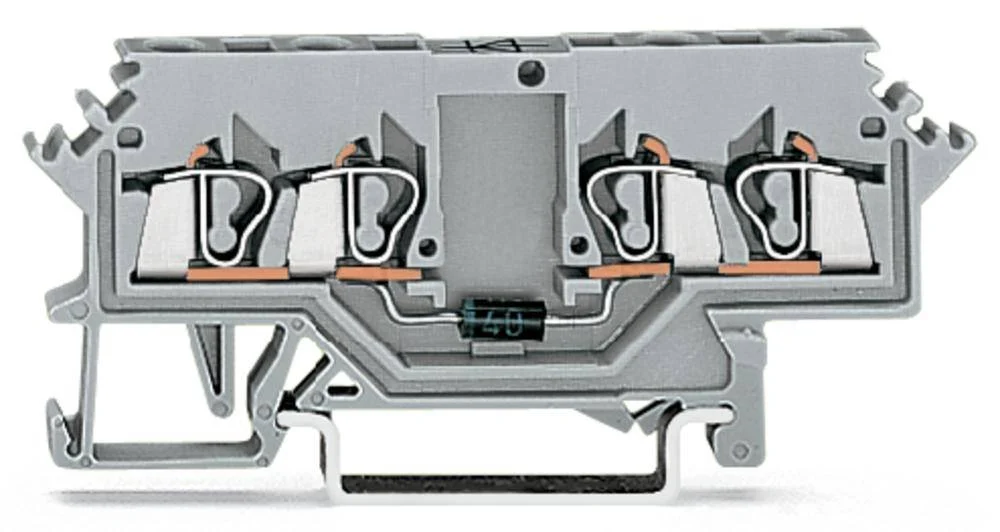 Диодная клемма WAGO 280-623/281-410, 4 pin, 0.08мм² - 2.50мм², 250В, 500мА, конф: L, (100 шт)