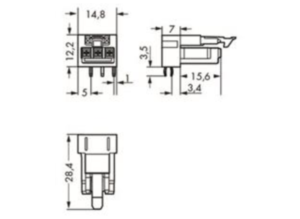 Гнездо WAGO 890-803/011-000, 3 pin, 250В, 16А, (1 шт)