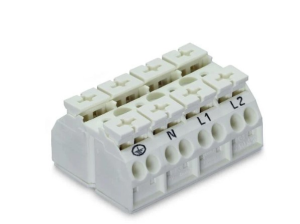 Клеммная колодка WAGO 862-1604/999-950, 4 pin, 0.5мм²-4.0мм², 440В, 28А, CS: 12мм, (1 шт)