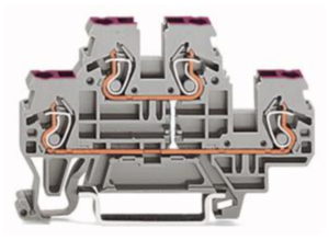 Двухуровневый клеммный блок WAGO 870-509, 1 pin, 0.08мм²-2.5мм², 500В, 24А, (1 шт)