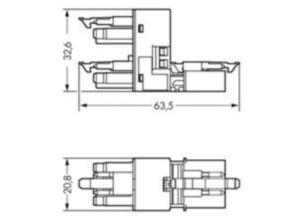 H-распределитель WAGO 890-1781, 4 pin, 400В, 16А, (1 шт)
