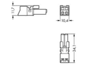 Гнездо WAGO 890-282/082-000, 2 pin, 0.25мм²-1.5мм², 250В, 16А, (1 шт)