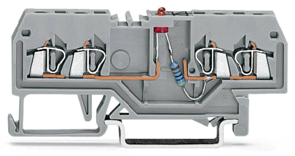 Светодиодная клемма WAGO 279-809/281-434, 4 pin, 0.08мм² - 1.50мм², 24В, 25мА, конф: L, (100 шт)