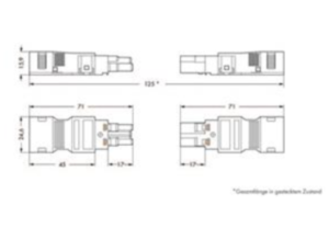 Штекер WAGO 770-132/041-000, 2 pin, 0.5мм²-4.0мм², 250В, 25А, (1 шт)