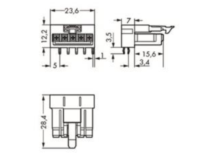 Гнездо WAGO 890-805/011-000, 5 pin, 250В, 13А, (1 шт)