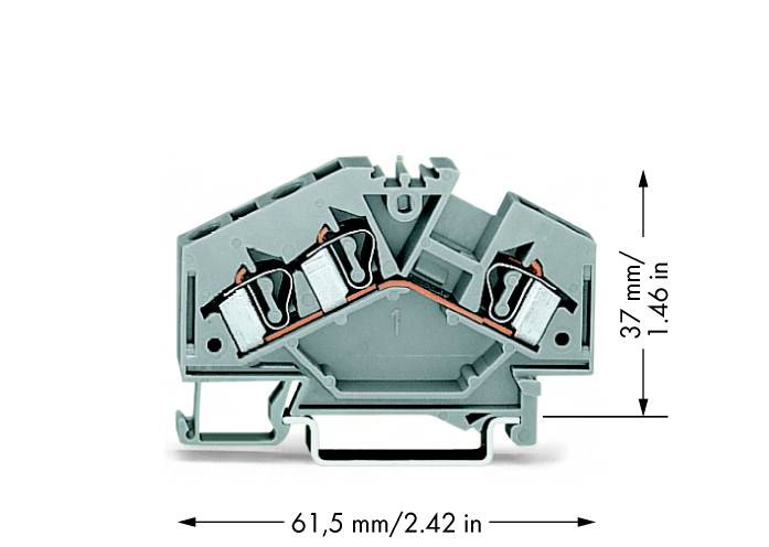 Клемма WAGO 281-631, 3 pin, 0.08мм² - 4мм², 800В, 32А, конф: L, (100 шт)