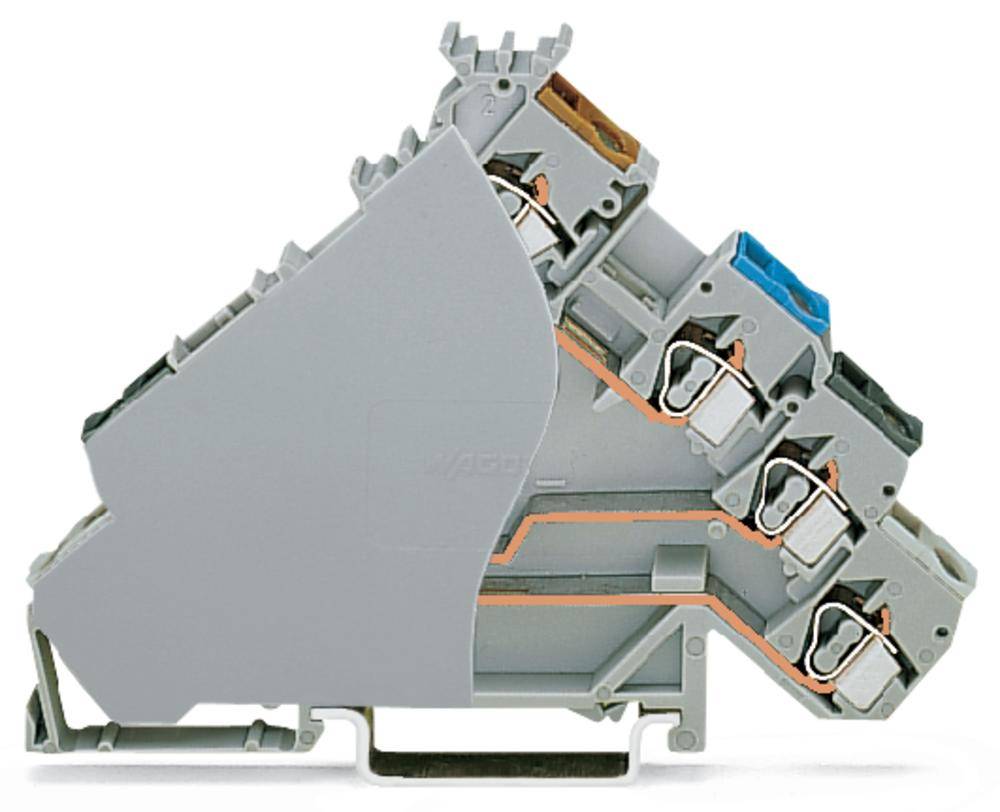 Клемма бесконтактного переключателя WAGO 280-588/280-320, 6 pin, 0.08мм² - 2.50мм², 125В, 5А, конф: L, (50 шт)