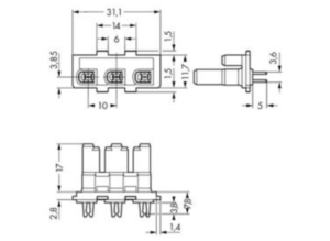 Штекер WAGO 770-408, 3 pin, 250В, 25А, (1 шт)