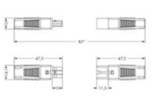 Гнездо WAGO 893-1022, 2 pin, 50В, 3А, (1 шт)