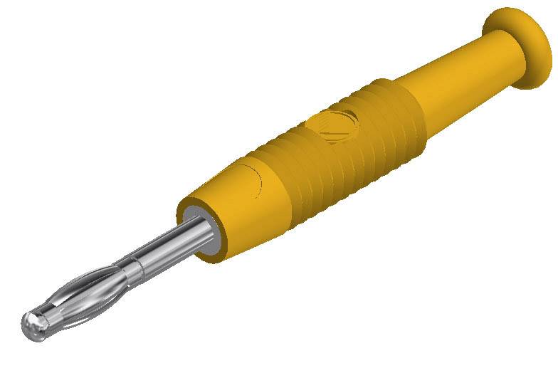 "Банановый" разъем SKS Hirschmann 938420103, MSTF 2, Ø 2мм, 0.50мм², 60В, 6А, частично изолированный, желтый, (1 шт)