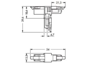 T-распределитель WAGO 890-1701, 2 pin, 250В, 16А, (1 шт)
