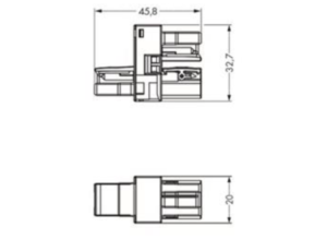 H-распределитель WAGO 770-1658, 2 pin, 250В, 25А, (1 шт)