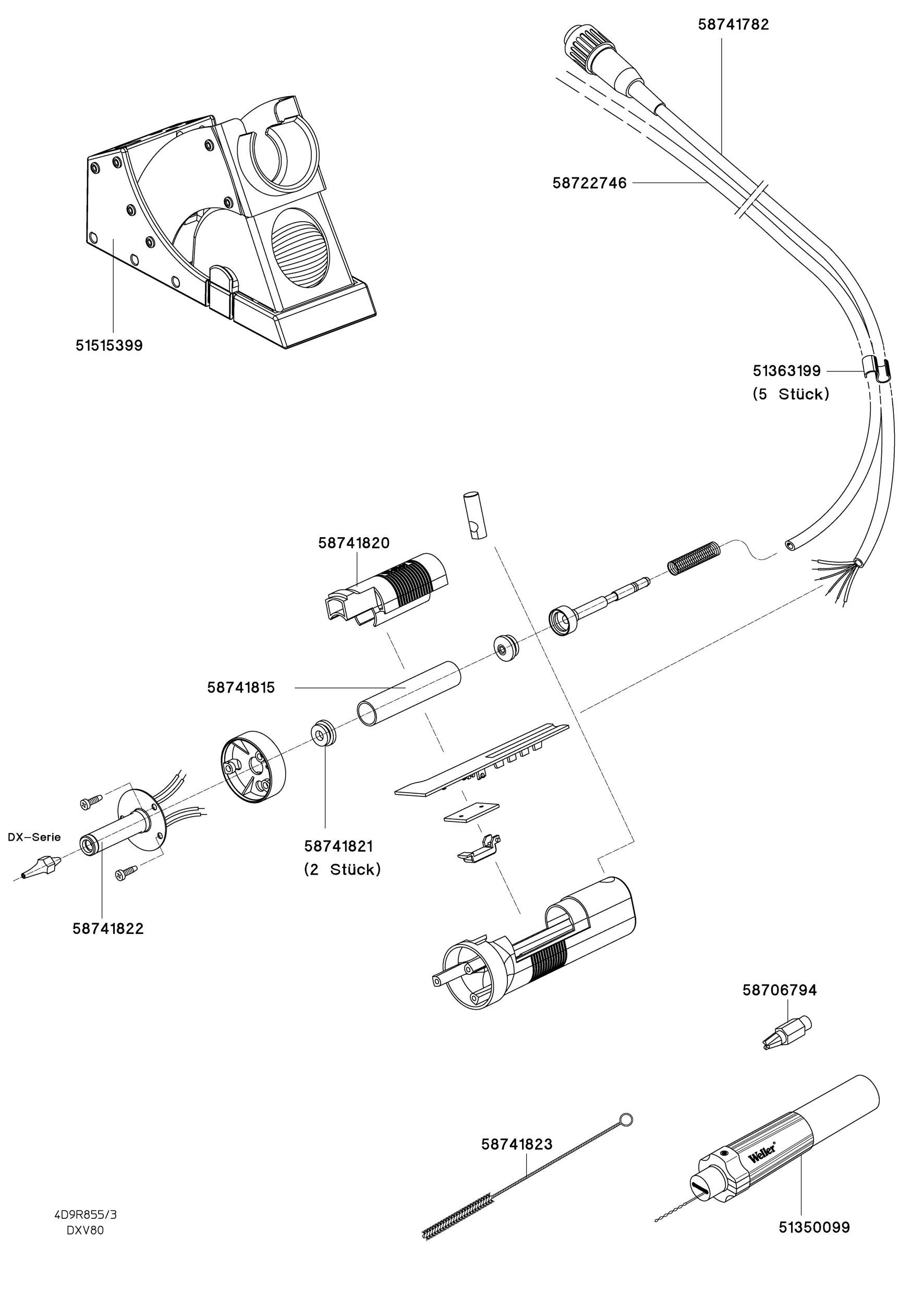 Демонтажный паяльник Weller T0051318099N DXV 80