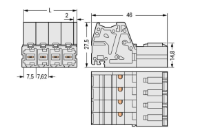 Штекер WAGO 831-3207/000-9034, 7 pin, 0.5мм²-10мм², 1000В, 41А, CS: 7.62мм, (1 шт)