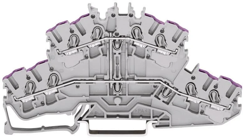 Двухуровневая клемма WAGO 2002-2408, 8 pin, 0.25мм² - 4мм², 500В, 24А, конф: L, (1 шт)