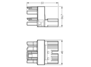 H-распределитель WAGO 770-1781, 4 pin, 400В, 25А, (1 шт)