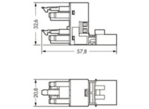 H-распределитель WAGO 890-1683, 4 pin, 400В, 16А, (1 шт)