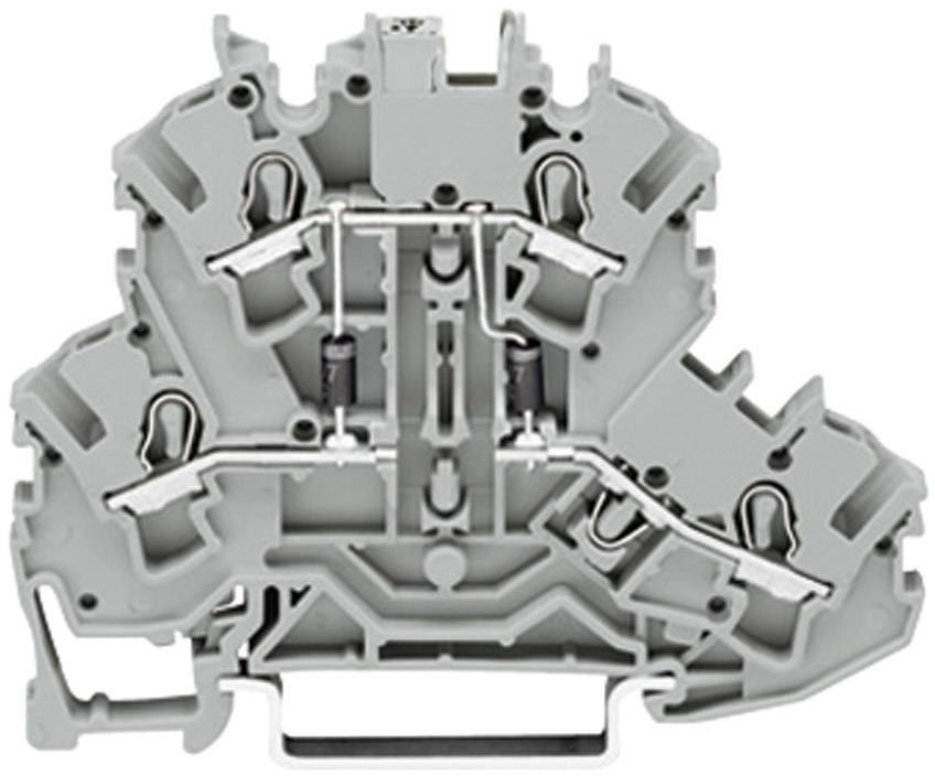 Двухуровневая диодная клемма WAGO 2002-2214/1000-489, 4 pin, 0.25мм² - 4мм², 250В, 500мА, конф: L, (1 шт)