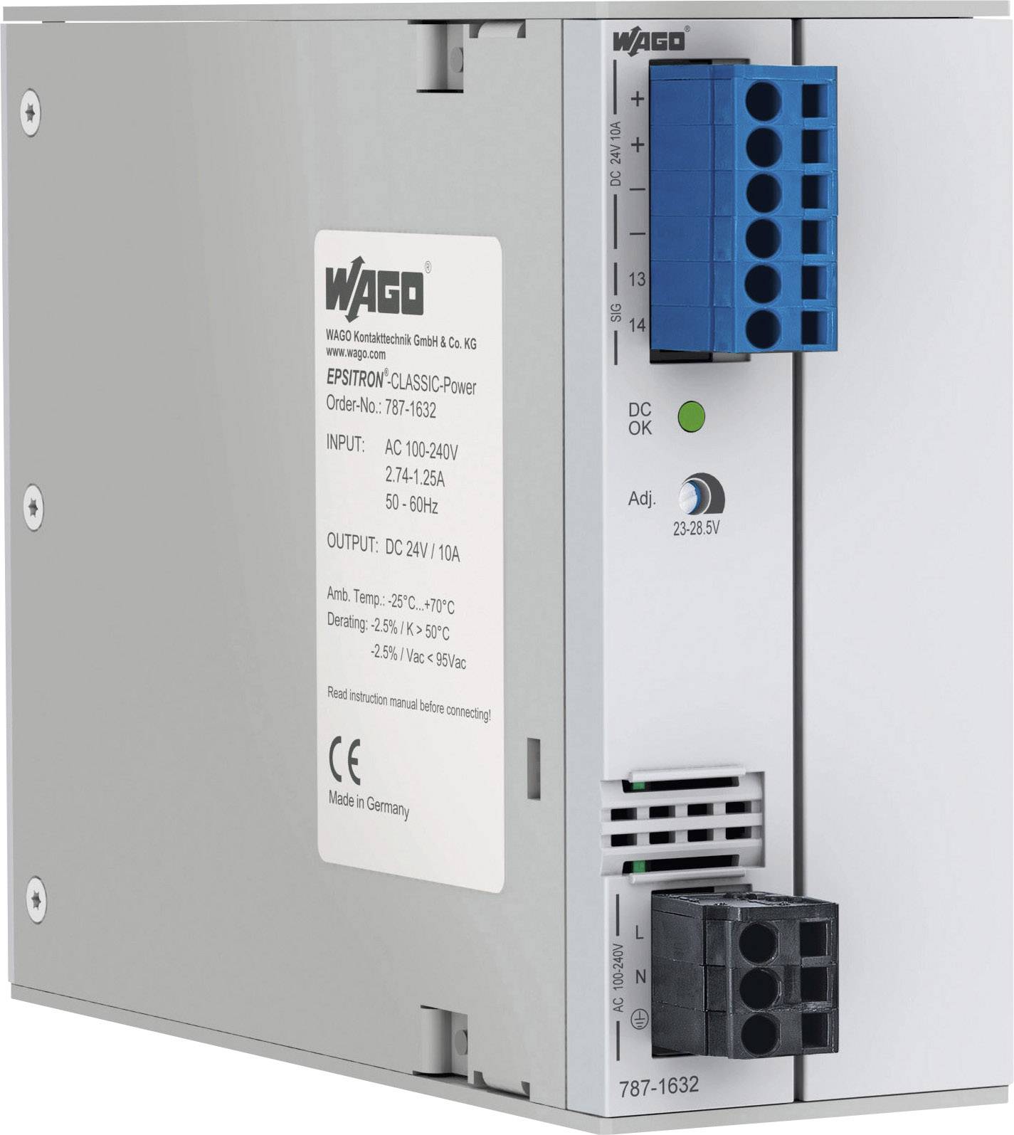 Блок питания на DIN-рейке WAGO 787-1632 