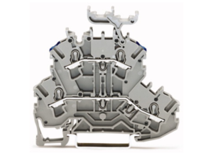 Двухуровневый клеммный блок WAGO 2002-2233, 2 pin, 0.25мм²-4.0мм², 500В, 24А, (1 шт)