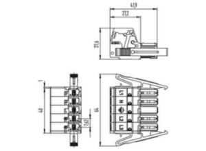Гнездо WAGO 831-3105/1019-050, 5 pin, 0.5мм²-6.0мм², 400В, 35А, (1 шт)