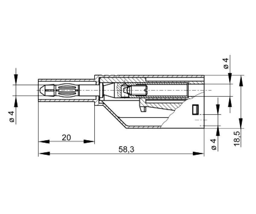 934099103, SKS-HIRSCHMANN LAS S WS - Штекер с ламелями, Ø-контакта: 4 мм, желтый : 1 шт.