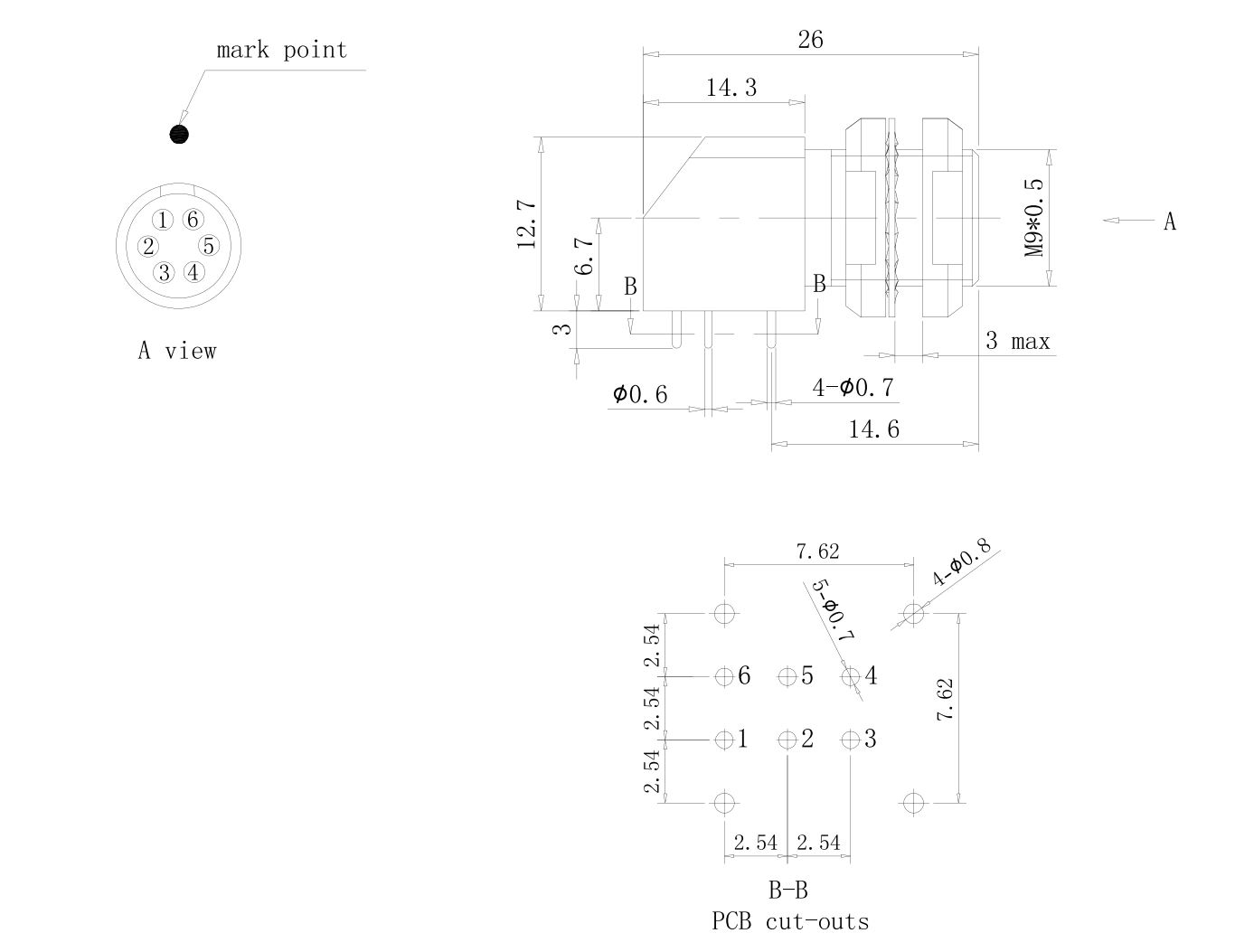 Разъем Weillen WLES13-7302-0114 (Аналог LEMO EXG.0B.306.HLN)