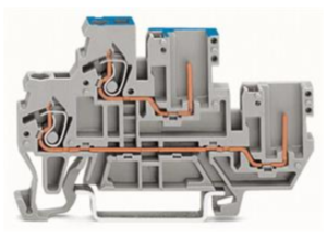 Двухуровневая клемма WAGO 870-103, 2 pin, 0.08мм²-2.5мм², 500В, 16А, (1 шт)