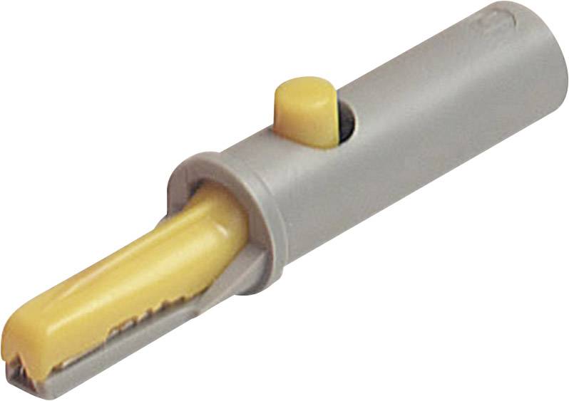 Зажим типа "крокодил" SKS Hirschmann AK 10, желтый, 6 мм, длина: 53 мм : 1 шт.