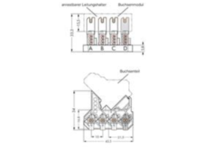 Гнездо WAGO 267-234, 4 pin, 1.0мм², 500В, 6А, (1 шт)