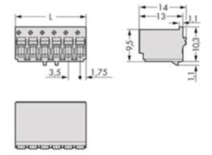 Внутренний разъём WAGO 2091-1122, 2 pin, 0.2мм²-1.5мм², 160В, 10А, CS: 3.5мм, (1 шт)