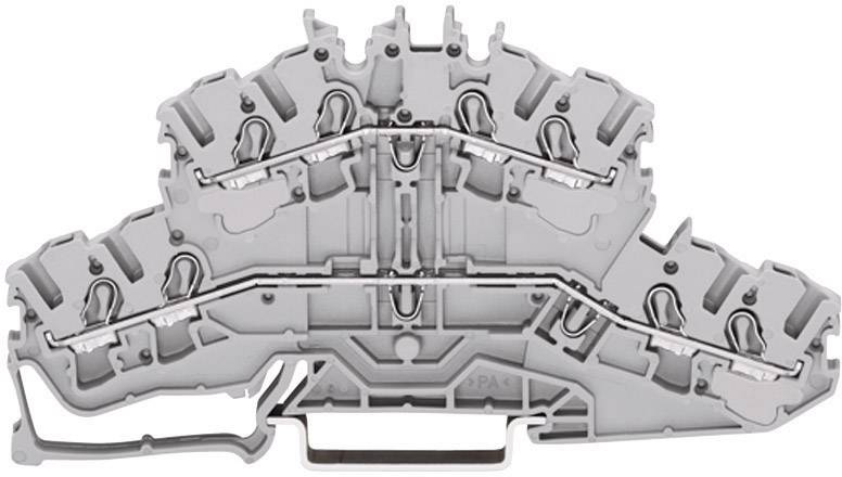 Двухуровневая клемма WAGO 2002-2401, 8 pin, 0.25мм² - 4мм², 500В, 24А, конф: L;L, (1 шт)